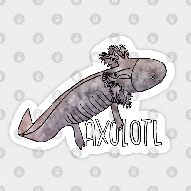 Wild Axoltotl Sticker by badlydrawnbabe